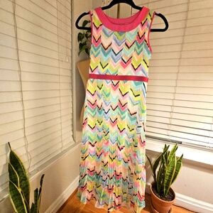 Rare Editions Multicolor Chevron Dress